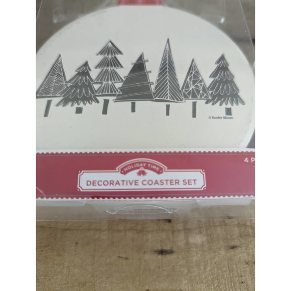 Holiday Time Decorative Stoneware Coaster Set - Picture 3 of 5